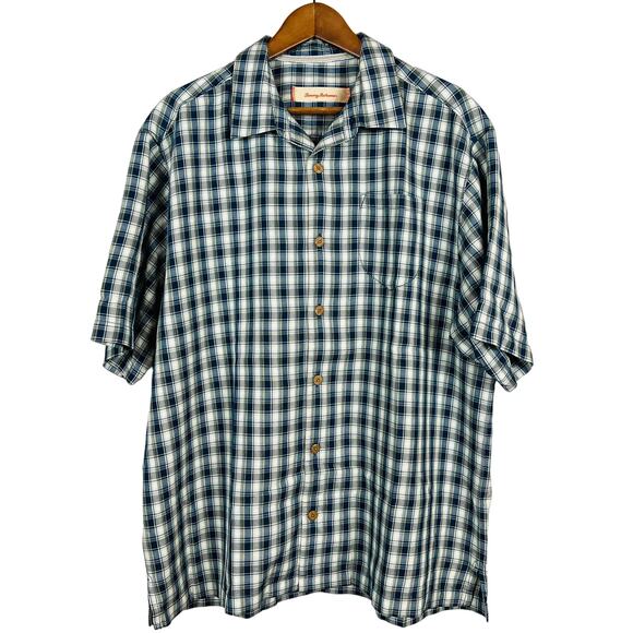 Tommy Bahama Plaid Button Up Heavy Breathable - XL - Picture 1 of 4